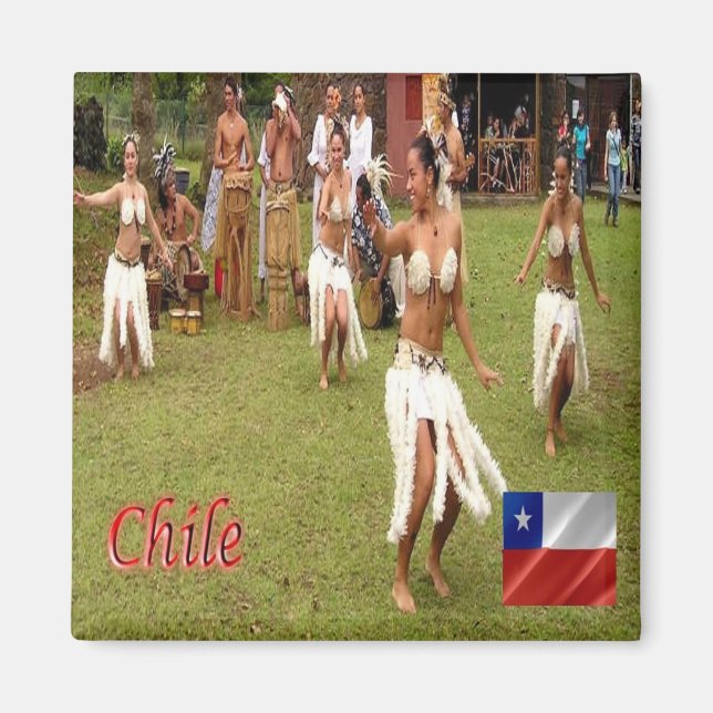 zCL025 CHILE, Dancers Osterinsel, Kühlschrank Magnet (Vorne)