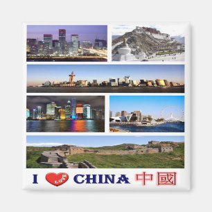 zCN016 I Liebe CHINA, VR China, Kühlschrank Magnet
