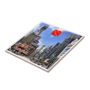 zCN021 SHANGHAI, China VR China, Souvenir Fliese