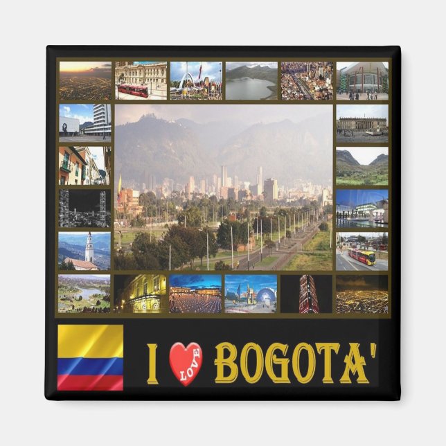 zCO004 BOGOTA' I Liebe, Mosaik, Amerika, Kühlschra Magnet (Vorne)