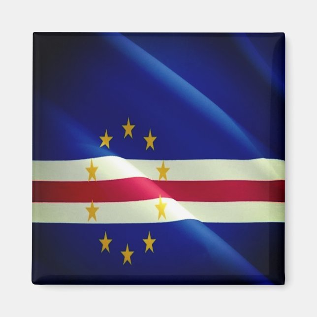 zCV002 CAPE VERDE, Waving Flag, Afrika, Kühlschran Magnet (Vorne)