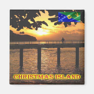 zCX006 CHRISTMAS ISLAND, Sunset, Ozeanien, Kühlsch Magnet