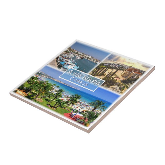 ZCY003 AYIA NAPA Hafen Nelia, Zypern, Fliese (Seite)