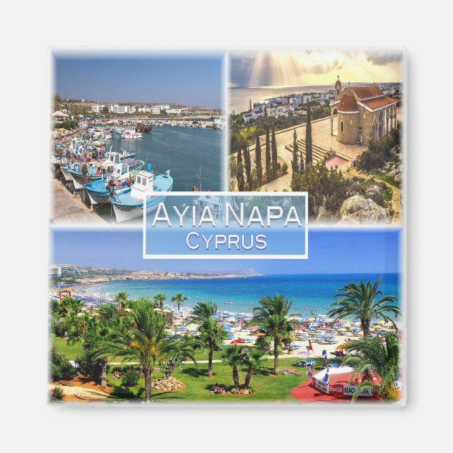 ZCY003 AYIA NAPA Hafen Nelia - Zypern - Kühlschran Magnet (Vorne)