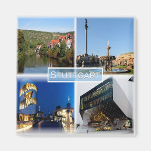 zDE037 STUTTGART Schlossplatz  River Neckar Fridge Magnet