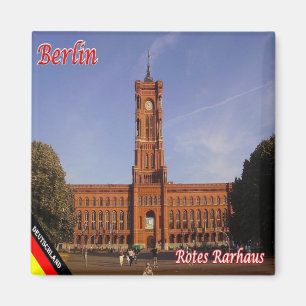 zDE059 BERLIN RED RARHAUS Deutschland, Kühlschrank Magnet