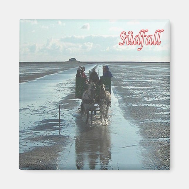 zDE095 SÜDFALL LOW TIDE Frisian Islands - Kühlschr Magnet (Vorne)