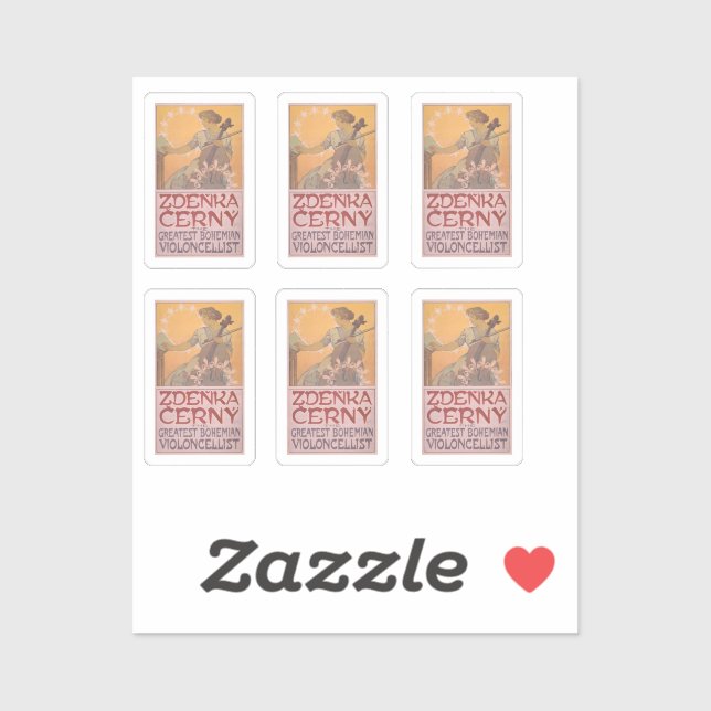 Zdenka Cerny Poster von Alphonse Mucha Aufkleber (Blatt)