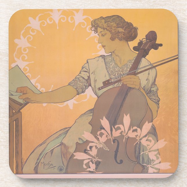 Zdenka Cerny Poster von Alphonse Mucha Getränkeuntersetzer (Vorderseite)