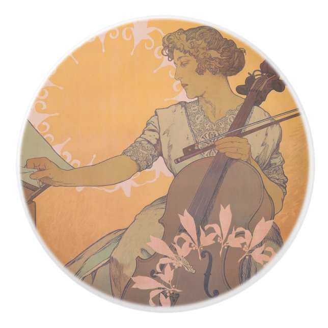 Zdenka Cerny Poster von Alphonse Mucha Keramikknauf (Vorderseite)