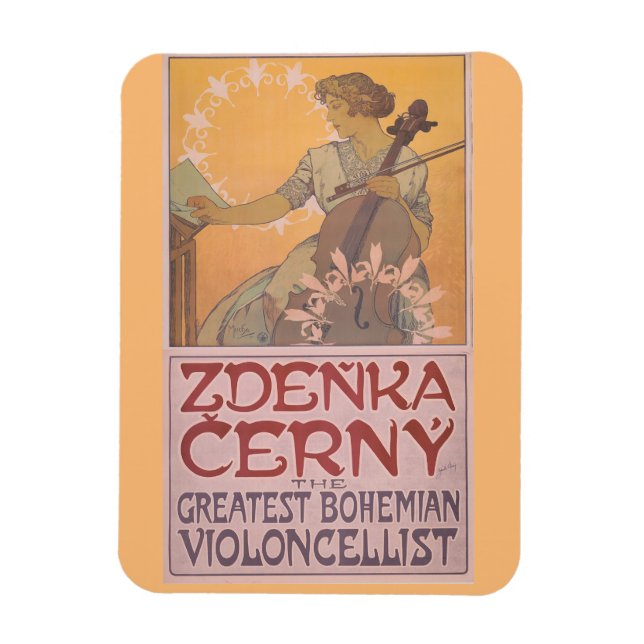Zdenka Cerny Poster von Alphonse Mucha Magnet (Vertikal)