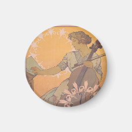 Zdenka Cerny Poster von Alphonse Mucha Magnet