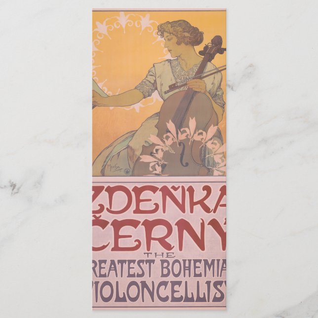 Zdenka Cerny Poster von Alphonse Mucha Menükarte (Vorderseite)