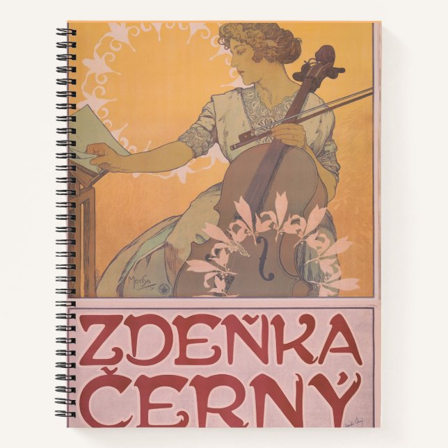 Zdenka Cerny Poster von Alphonse Mucha  Notizbuch (Vorderseite)