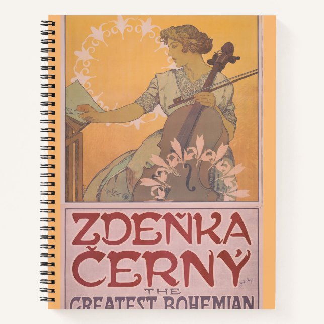 Zdenka Cerny Poster von Alphonse Mucha Notizbuch (Vorderseite)