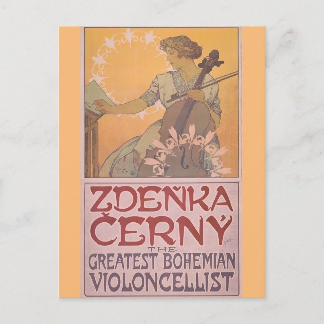 Zdenka Cerny Poster von Alphonse Mucha Postkarte (Vorderseite)