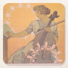 Zdenka Cerny Poster von Alphonse Mucha Rechteckiger Pappuntersetzer
