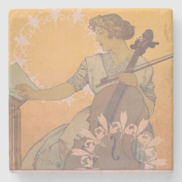 Zdenka Cerny Poster von Alphonse Mucha Steinuntersetzer