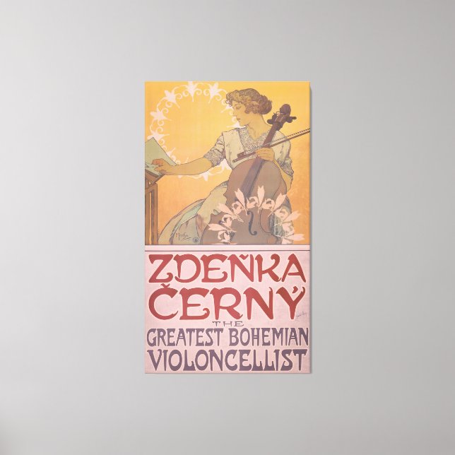 Zdenka Cerny Violincellist Poster von Alphonse Muc Leinwanddruck (Vorderseite)