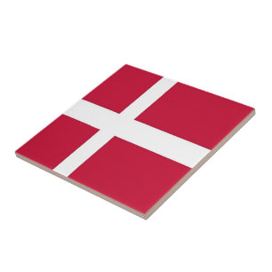 zDK001 DANISH FLAG, Dänemark, Fliese