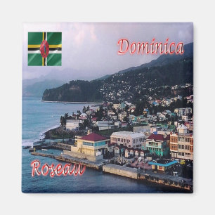 zDM004 ROSEAU, Panorama, Dominica, Amerika, Kühlsc Magnet