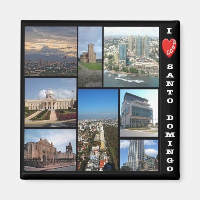 ZDO010 SANTO DOMINGO I Liebe, Kühlschrank Magnet (Vorne)