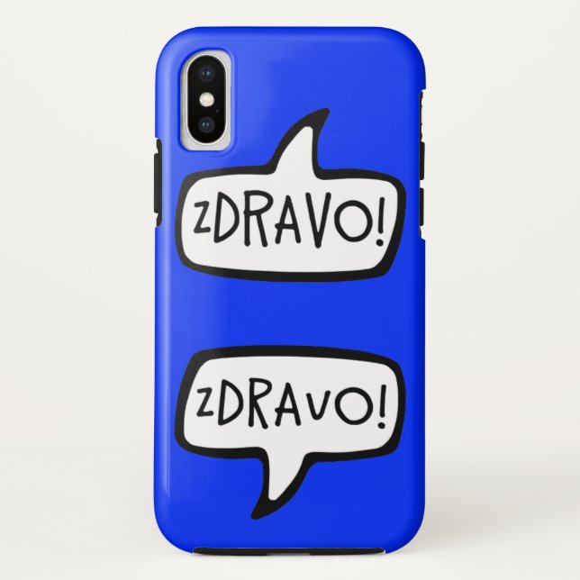 ZDRAVO! Serbisch-bosnische Grußwort-Blase Case-Mate iPhone Hülle (Rückseite)