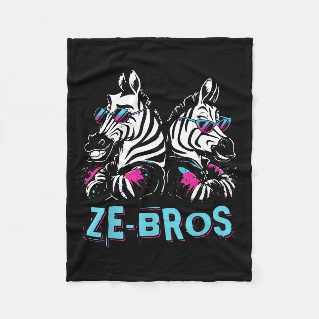 Ze-Bros Retro Zebra Bro Flex Tier Wortwitz Liebhab Fleecedecke (Vorderseite)