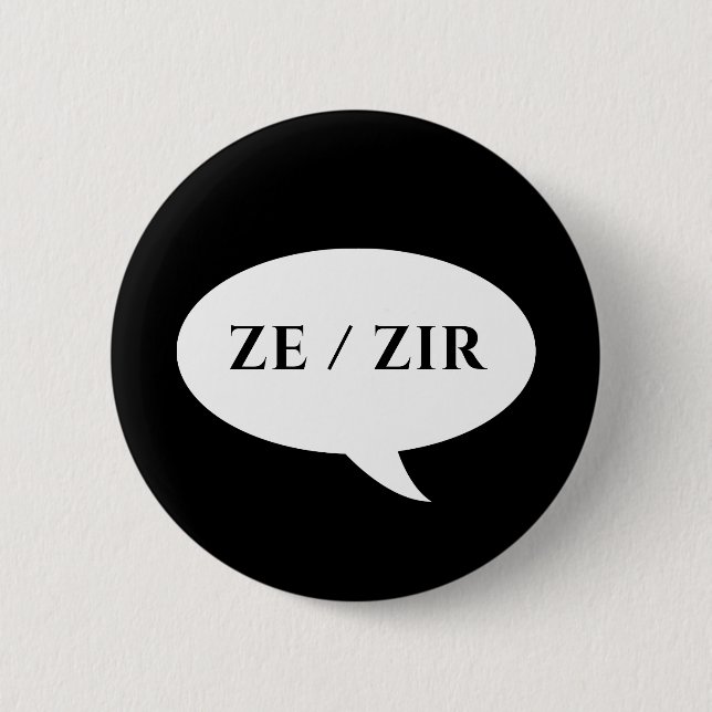 ZE ZIR PRONOUNS PATCH BUTTON (Vorderseite)