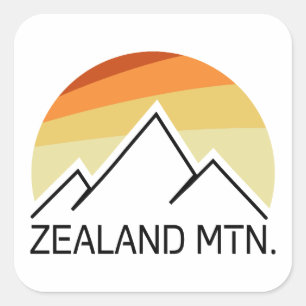 Zealand Mountain New Hampshire Retro Quadratischer Aufkleber
