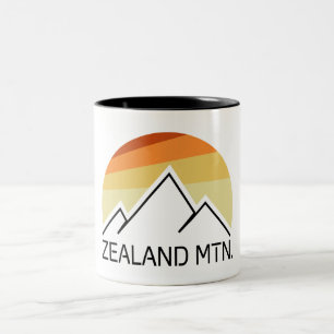 Zealand Mountain New Hampshire Retro Zweifarbige Tasse