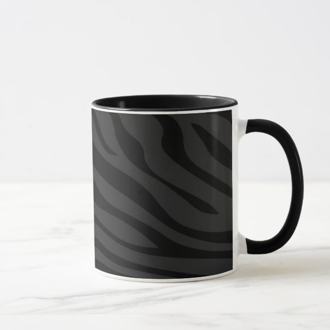 Zebbra Stripes Mattschwarzes Tasse (Rechts)