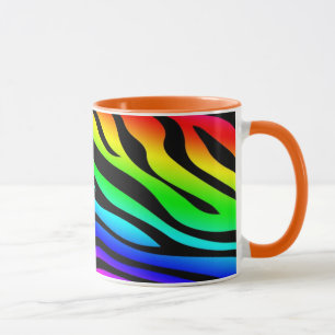 Zebbra Stripes Regenbogen Tasse