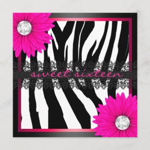 Zebra 16 . Geburtstag Einladung