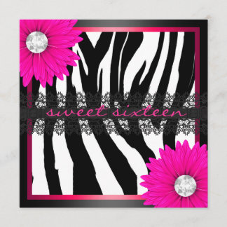 Zebra 16 . Geburtstag Einladung