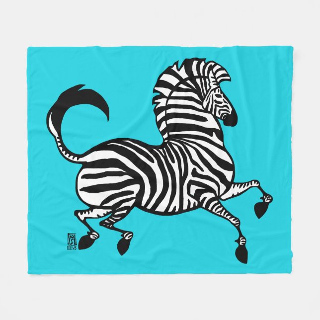 Zebra 1 Fleece Blanket (Vorderseite (Horizontal))