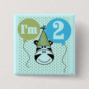 Zebra 2. Geburtstag T - Shirt und Geschenke Button