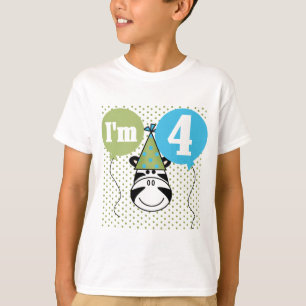 Zebra-4. Geburtstags-T - Shirts und Geschenke