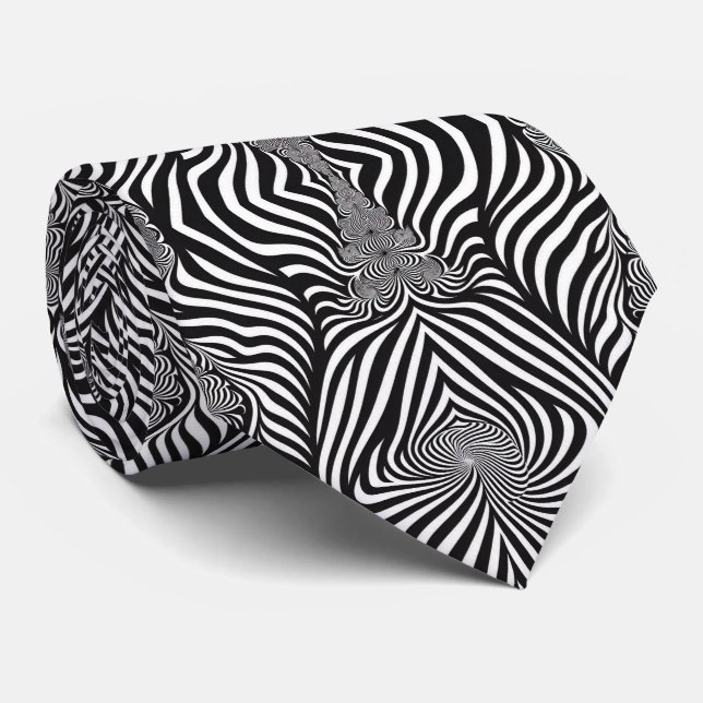 Zebra Abstract S/W Krawatte (Gerollt)