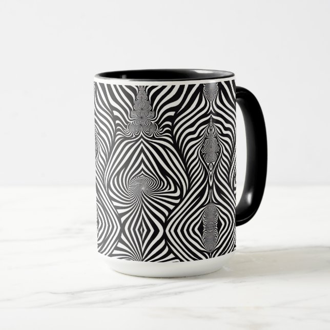 Zebra Abstrakt B&W Sherpa Blanket Tasse (VorderseiteRechts)