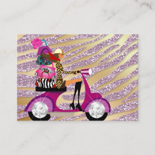 Zebra Accessoires Purses Schmuck Pink Gold Sparkle Visitenkarte