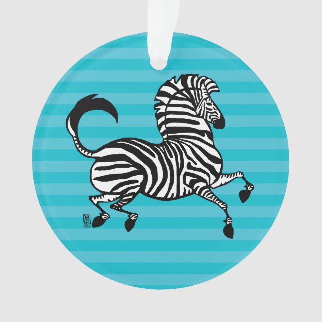 Zebra-Acrylschmuck 2 Ornament (Vorderseite)