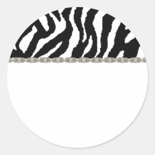 Zebra-Adressetikett Schwarz & Weiß Runder Aufkleber