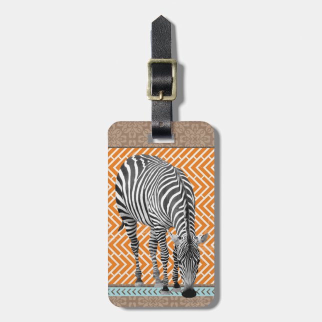 Zebra Africa Tribal Bag Gepäckmarke Gepäckanhänger (Vorderseite vertikal)