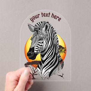 Zebra African Savanna Wild Animal Acryleinladungen