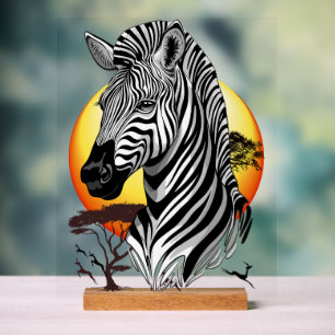 Zebra African Savanna Wild Animal Acrylschild
