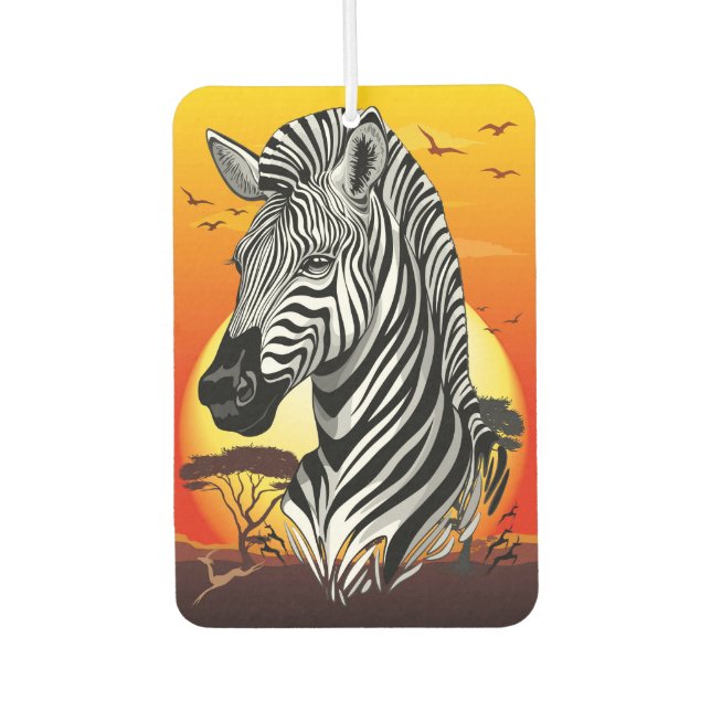 Zebra African Savanna Wild Animal Autolufterfrischer (Vorderseite)