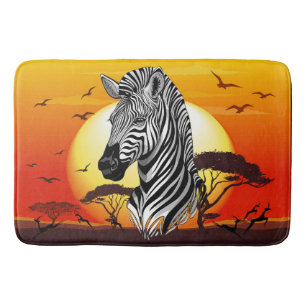 Zebra African Savanna Wild Animal Badematte