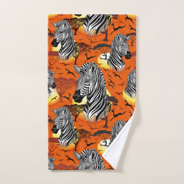Zebra African Savanna Wild Animal Badhandtuch Set (Handtuch)