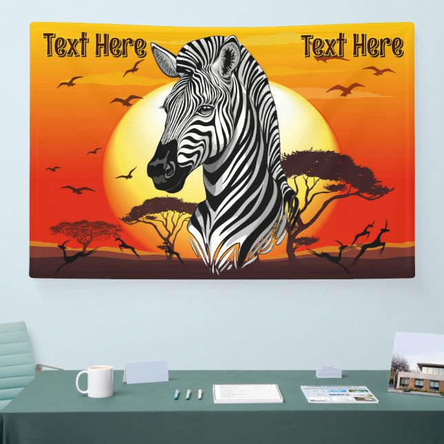 Zebra African Savanna Wild Animal Banner (Messe)